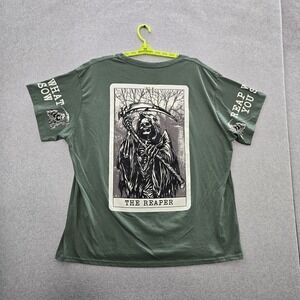 Fresh Laundry Men Shirt XL Green Graphic Grim Reaper Logo Crew Neck Pullover